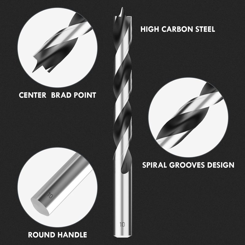 MACXCOIP Metric Brad Point Wood Drill Bit Set, 12Pcs Drill Bit Set with Double Flutes Design for Carpenter Woodworking and All Types of Wood (3mm - 12mm) - Image 2